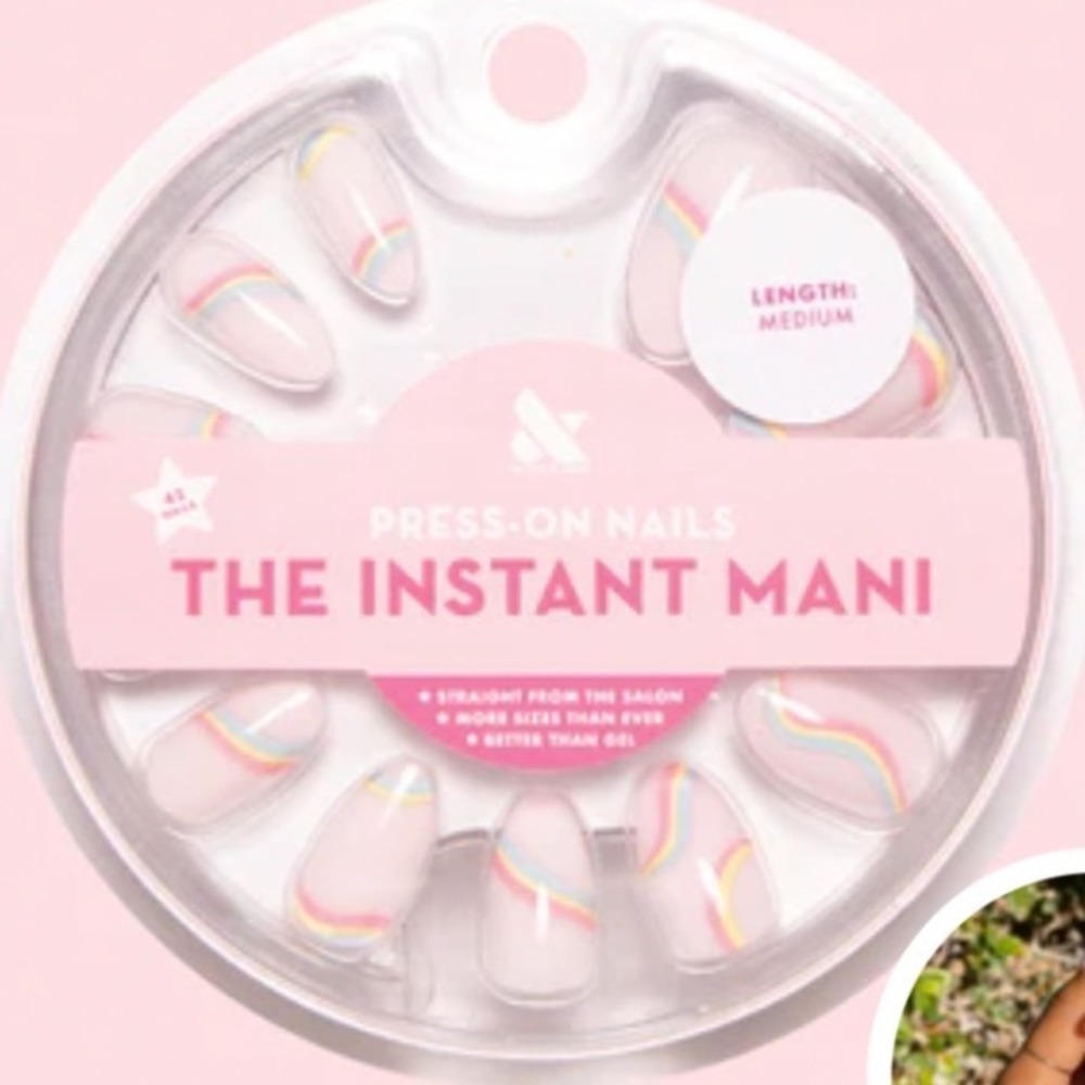Olive & June The Instant Mani Press-On Nails Medium Almond Rainbow Swirl 42ct